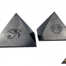 Pyramid 15 x 15 cm CARVING HORUS EYE/SCARAB by eliteshungite.com