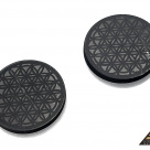 Protective slice for notebook round diam. 2 cm, carving Flower of Life by eliteshungite.com